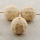 IVORY 14MM HAMMERED DIMPLED ROUND BEADS - Lot of 12