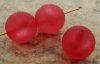 CRANBERRY MATTE 18MM SMOOTH ROUND BEADS - Lot of 12