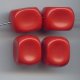 RED 17X13MM RECTANGLE DIMPLE BEADS - Lot of 12