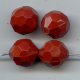 RUST 14MM ROUND FACETED BEADS - Lot of 12