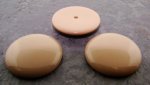 26mm. TAUPE SMOOTH ROUND CABOCHONS - Lot of 36