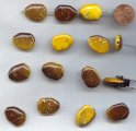 YELLOW BROWN GOLD DRIZZLE 21x15mm. TEARDROP BEADS - Lots of 12