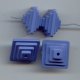 PURPLE 12X18MM 3-D SQUARE STEP BEADS - Lot of 12