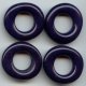 NAVY BLUE 28MM DONUT UNIQUE BEADS - Lot of 12