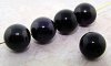 JET 11mm. ROUND SMOOTH BEADS - Lot of 12