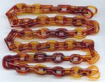 Tortoise Amber Rectangle & Oval 16mm. Cable Chain - 39\" per Lot