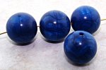 BLUE MARBLE MATTE 14MM ROUND SMOOTH BEADS - Lot of 12