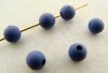 BLUE MATTE 6MM SMOOTH ROUND BEADS - Lot of 12