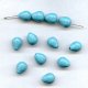 TURQUOISE MATRIX 13X10MM SMOOTH TEAR DROP BEADS - Lot of 12