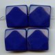 BLUE 26MM SQUARE FACETED BEADS - Lot of 12