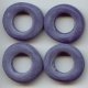 NAVY MATTE WASH 28MM DONUT UNIQUE SHAPED BEADS - Lot of 12