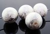 WHITE SILVER DRIZZLE 14MM ROUND BEADS - Lot of 12