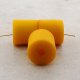 YELLOW MATTE 16MM X 16MM SMOOTH BARREL BEADS - Lot of 12