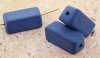 BLUE MATTE 22X10MM RECTANGLE SMOOTH BEADS - Lot of 12