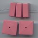 PINK 19MM SMOOTH SQUARE BEADS - Lot of 12