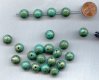TURQUOISE GREEN GOLD SPLASH 12mm. ROUND BEADS - Lots of 12