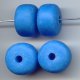 MATTE BLUE WASH 12X18MM DONUT SPACER BEADS - Lot of 12