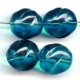 TEAL 19MM TWISTED ROUND BEADS - Lot of 12
