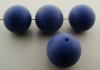 BLUE MATTE 20MM SMOOTH ROUND BEADS - Lot of 12