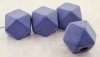 BLUE MATTE 20MM LARGE HOLE FACETED BEADS - Lot of 12