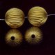 BRASS CORRUGATED 25MM ROUND BEADS - Lot of 12
