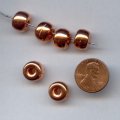 8X12MM COPPER COATED ROUND PONY BEADS - Lot of 12