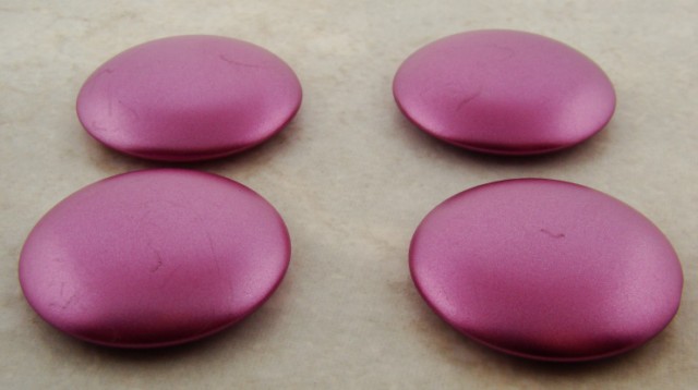 30mm. PINK METALLIC ROUND CABOCHONS - Lot of 36 - Click Image to Close