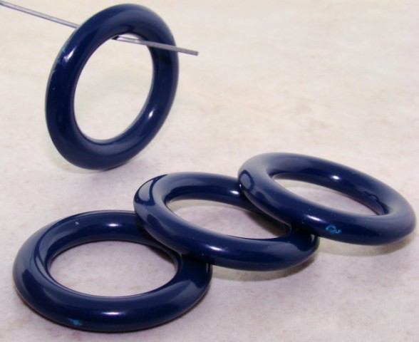 NAVY 32MM ROUND SMOOTH RINGS - Lot of 12 - Click Image to Close