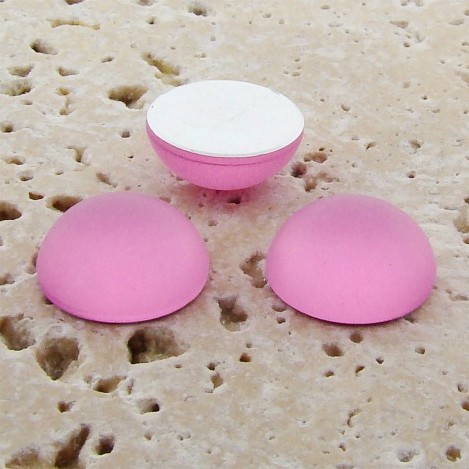 Rose Matte Frosted - 35mm. Round Domed Cabochons - Lots of 12 - Click Image to Close