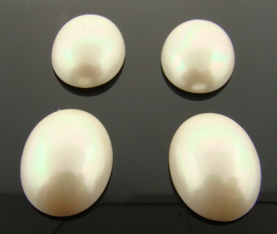 25X18MM CULTURA RAINBOW LOW DOME PEARL OVAL CABOCHON - Lot of 12 - Click Image to Close